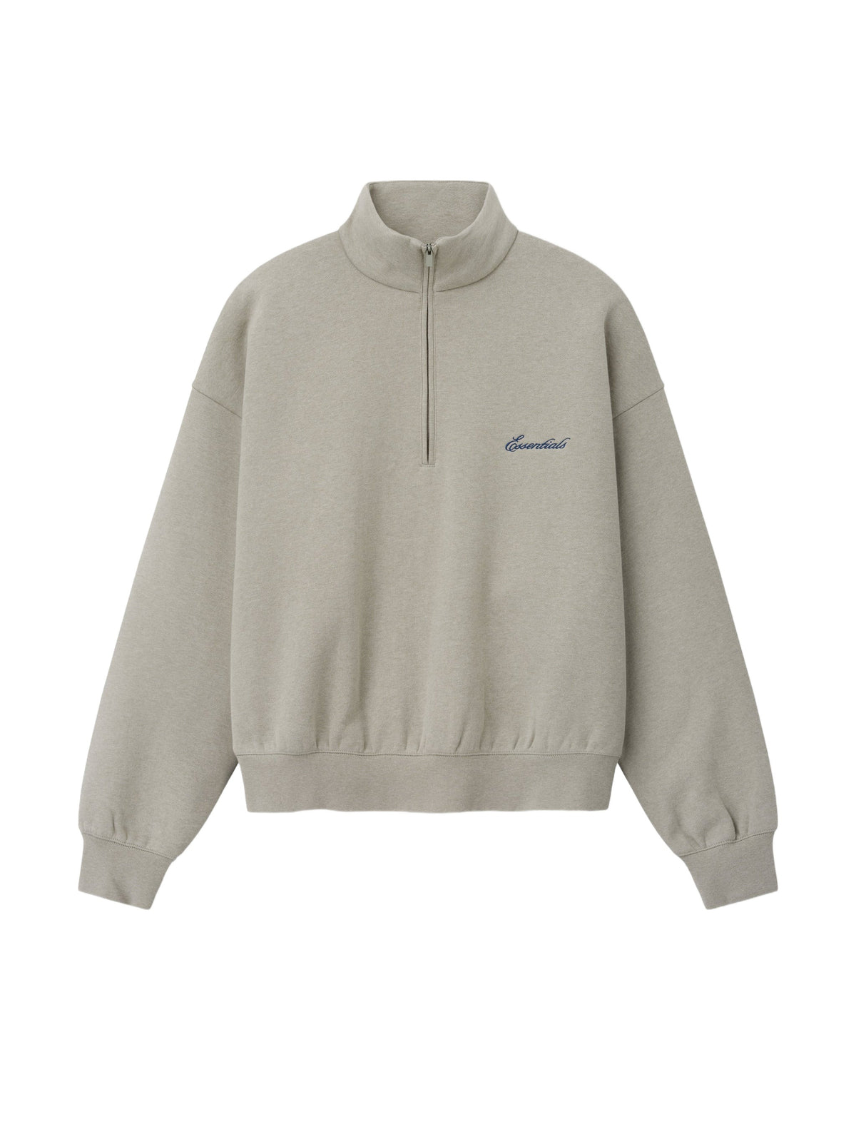 Fear of God Essentials Signature Classic Half Zip Sweatshirt Pyrite Heather