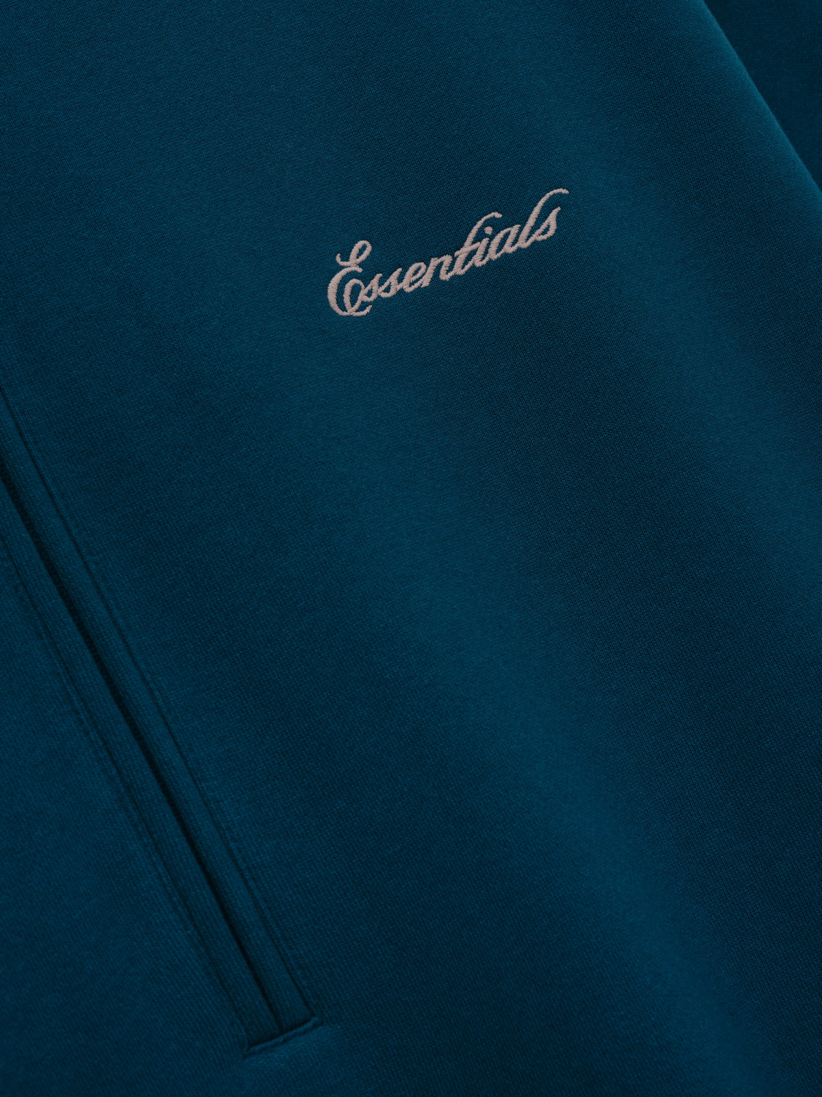 Fear of God Essentials Signature Lounge Half Zip Hoodie Night Sea