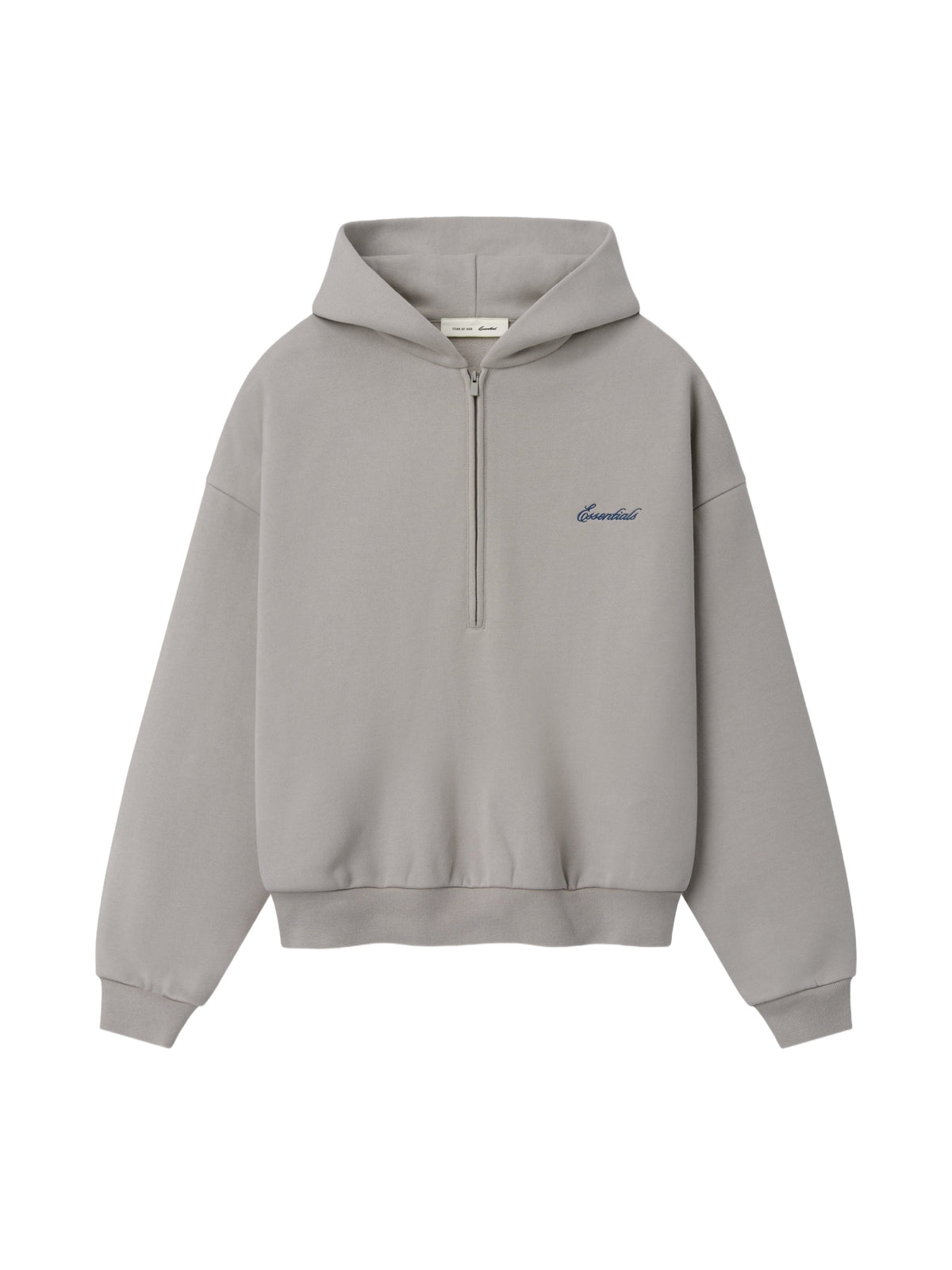 Fear of God Essentials Signature Lounge Half Zip Hoodie Stone