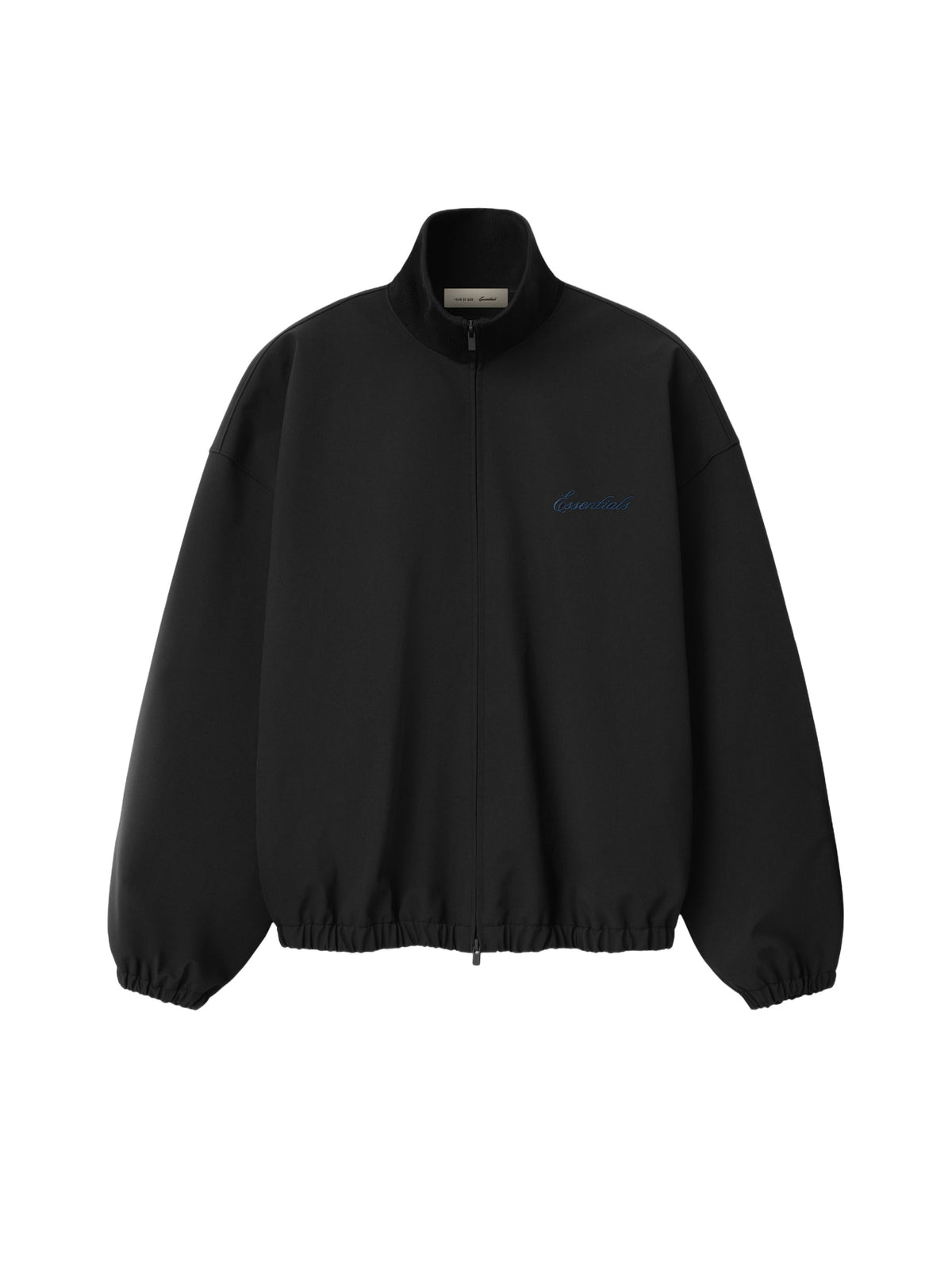 Fear of God Essentials Bonded Nylon Signature Full Zip Track Jacket Black