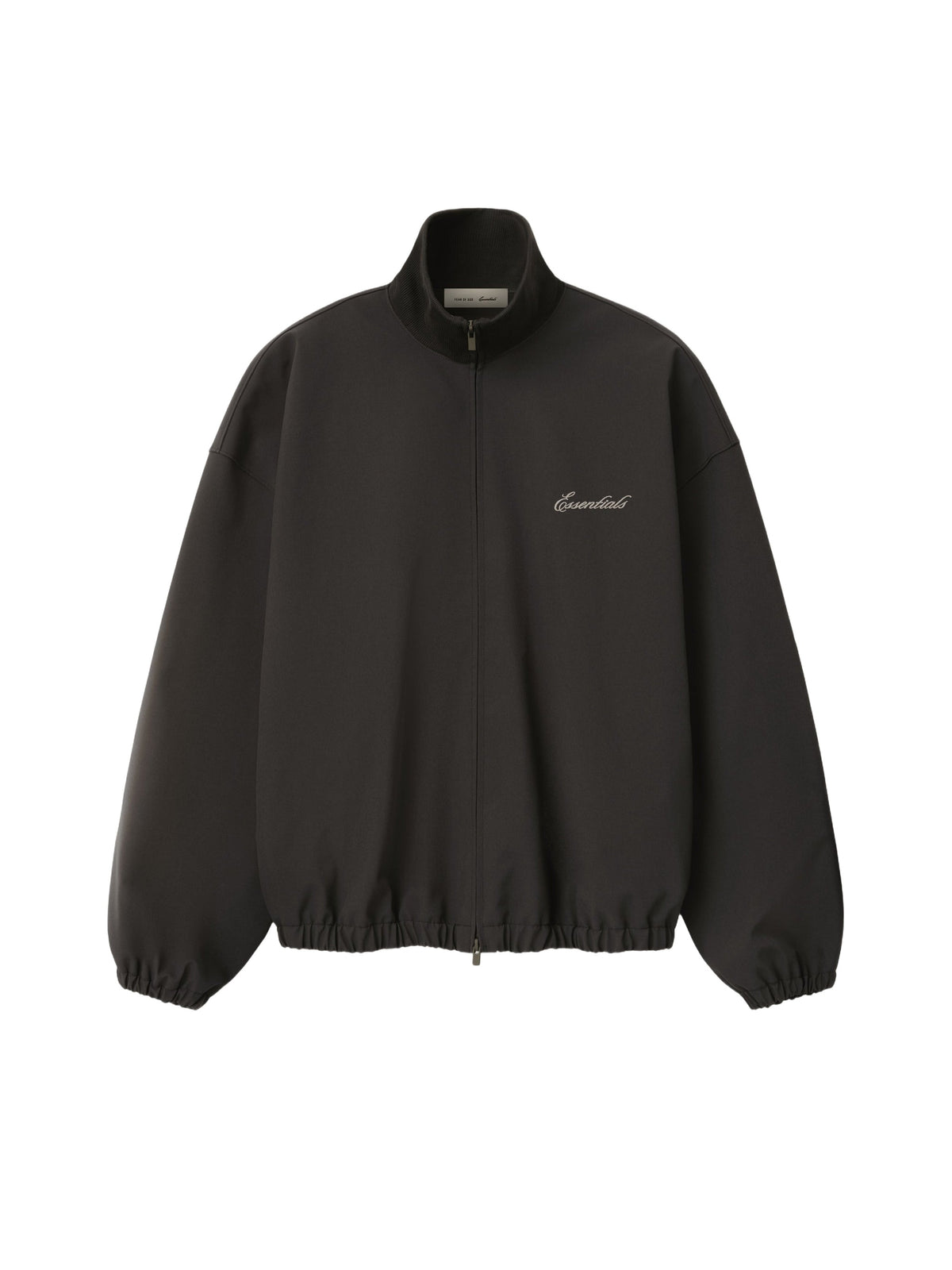 Fear of God Essentials Bonded Nylon Signature Full Zip Track Jacket Ink Black