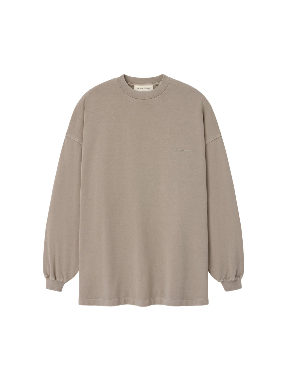 Fear of God Essentials Signature 90s Relaxed Long Sleeve Tee Washed Stone