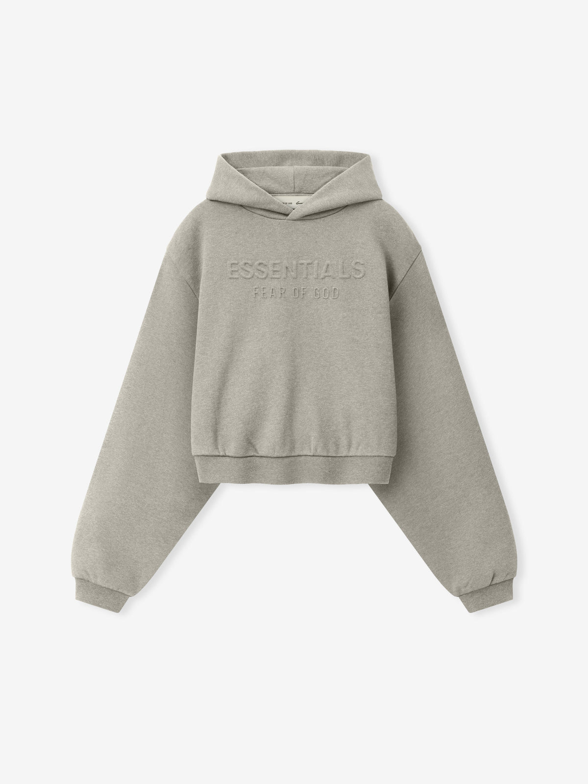 Fear of God Essentials Women's Embossed Modern Cropped Hoodie Warm Heather