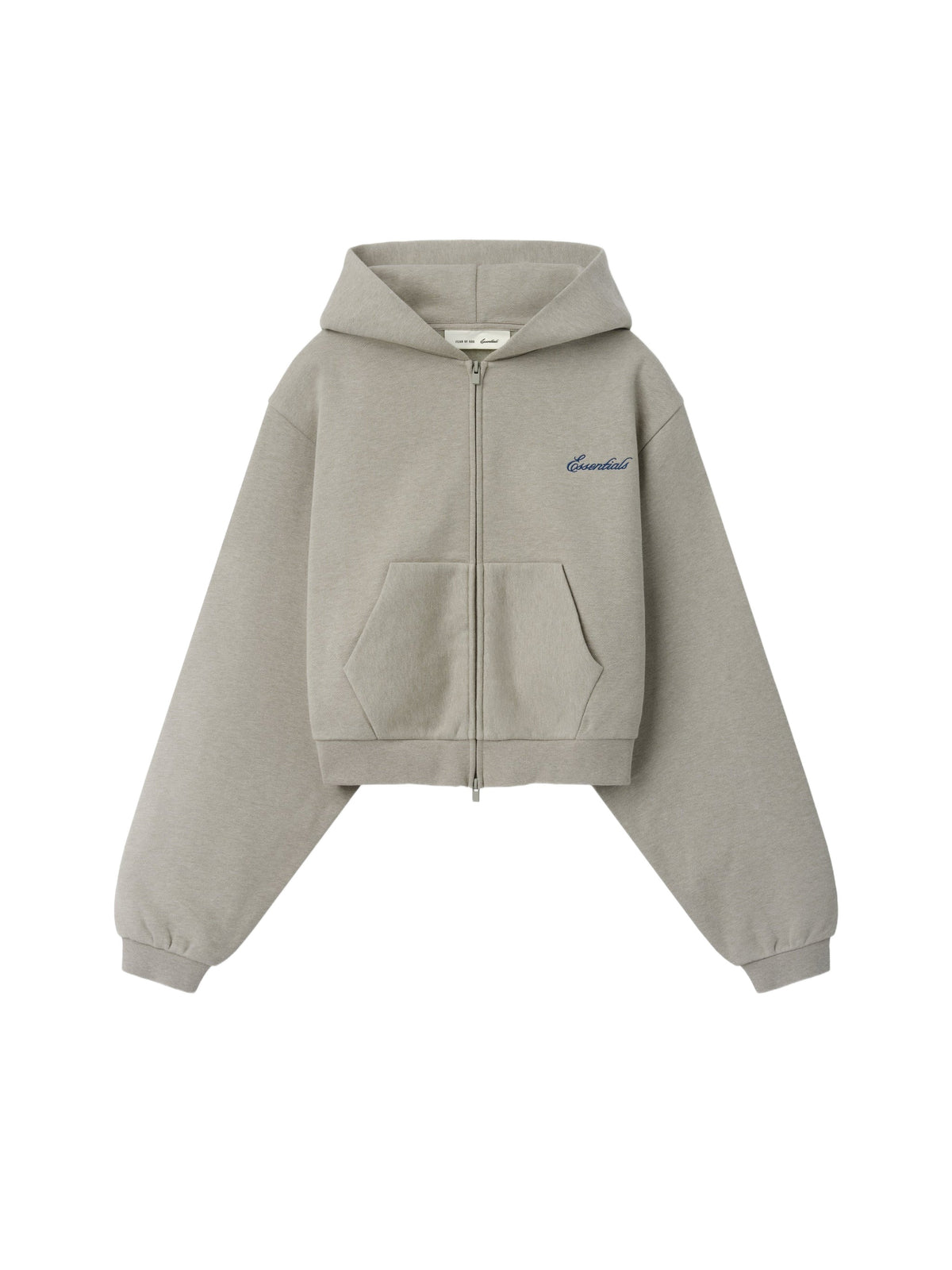 Fear of God Essentials Women's Modern Cropped Zip Hoodie Pyrite Heather