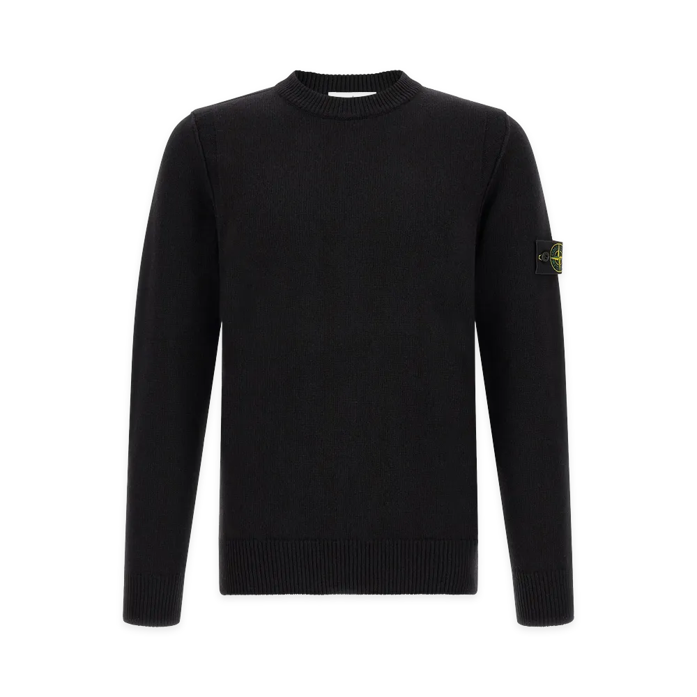 Stone Island Lambswool Crewneck Sweater Black