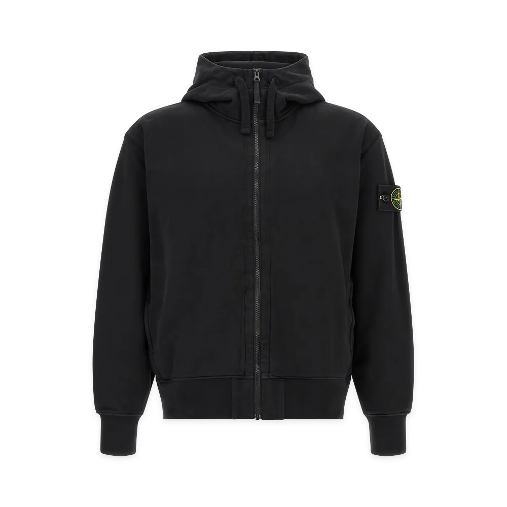 Stone Island Full Zip Hoodie Black