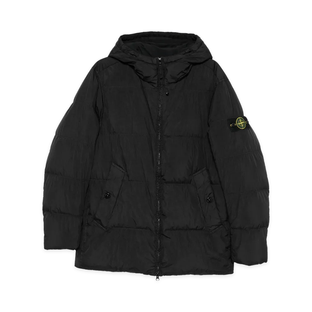 Stone Island Hooded Down Jacket Black