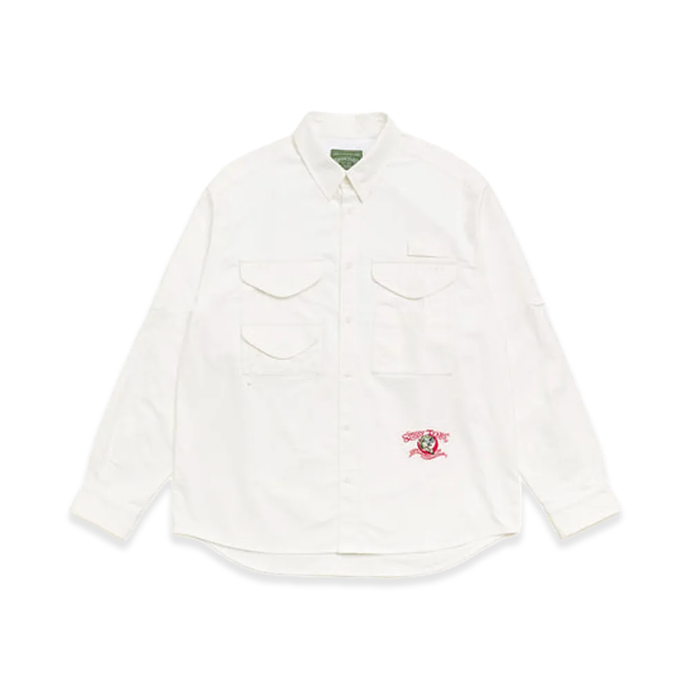 Stussy x Denim Tears Fishing Button Up Shirt White