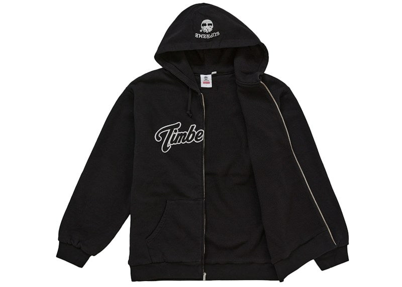 Supreme x Timberland Thermal Lined Zip Up Hooded Sweatshirt Black