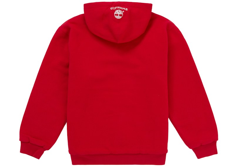 Supreme x Timberland Thermal Lined Zip Up Hooded Sweatshirt Red