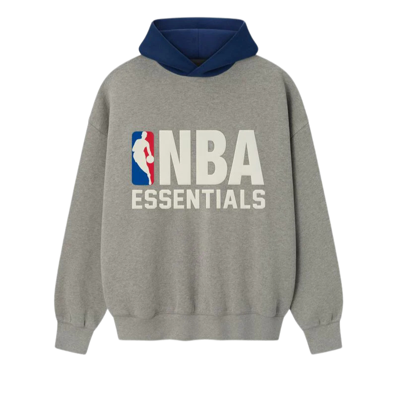 Fear of God Essentials NBA Sport Hoodie Concrete Heather/Estate Blue