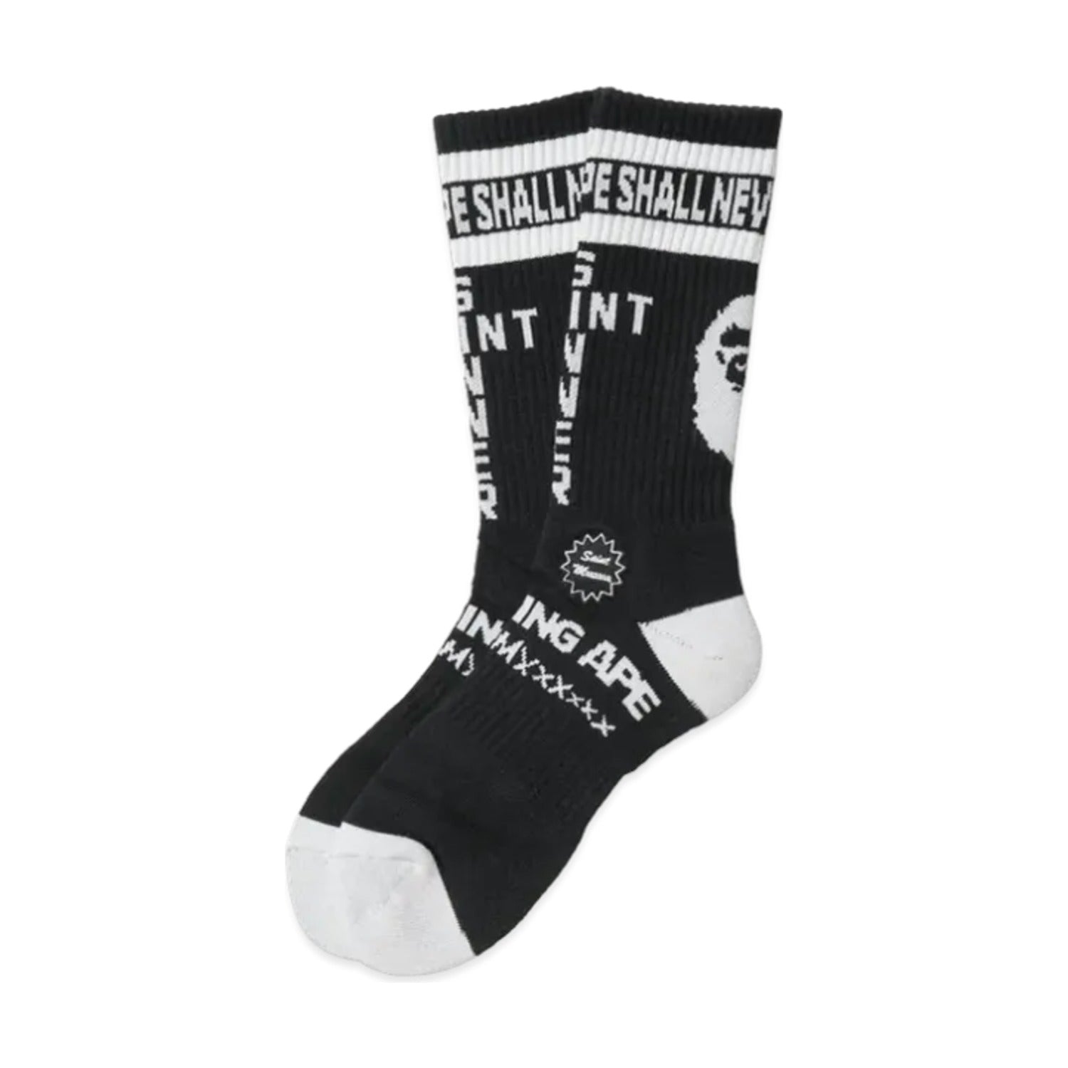 A Bathing Ape x Saint Michael Socks Black front