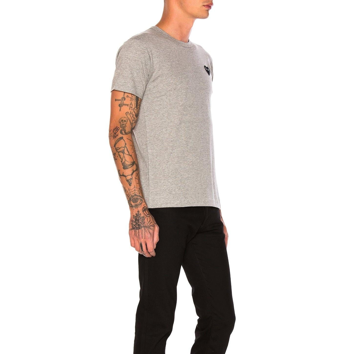 Comme des Garcons PLAY Black Emblem Cotton Tee Grey - Im Your Wardrobe