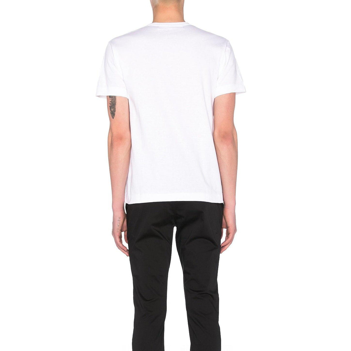Comme des Garcons PLAY Black Emblem Cotton Tee White - Im Your Wardrobe
