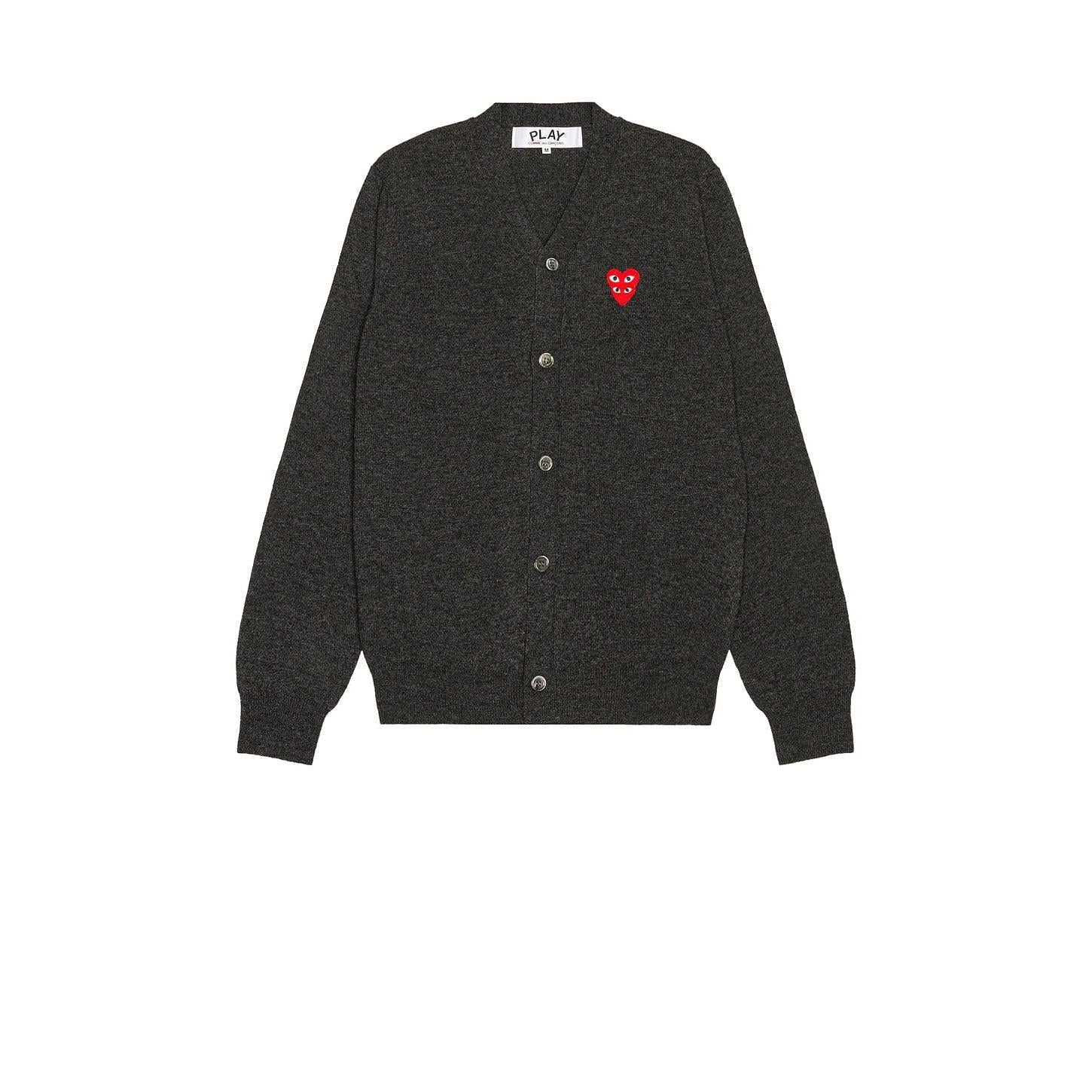 Comme des Garcons PLAY Cardigan Grey - Im Your Wardrobe