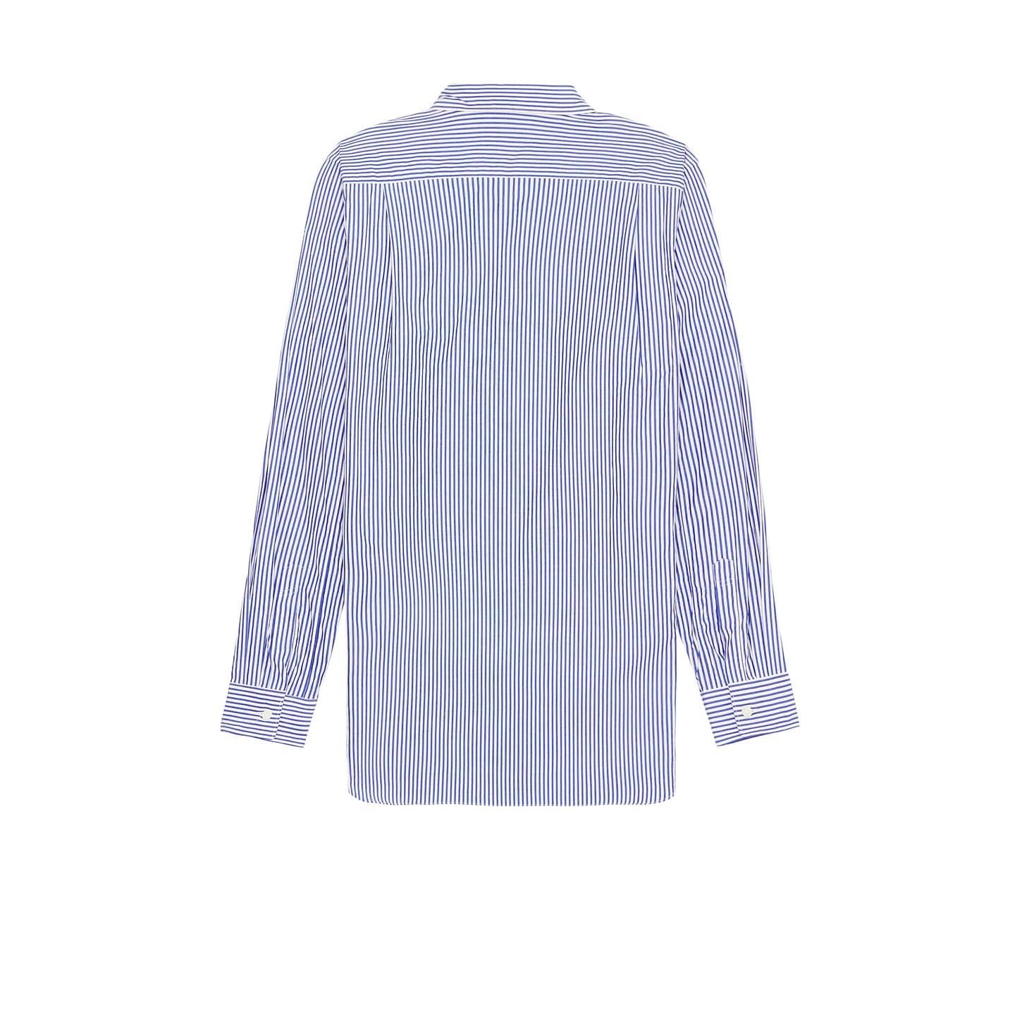 Comme des Garcons PLAY Invader Stripe Shirt Blue White - Im Your Wardrobe