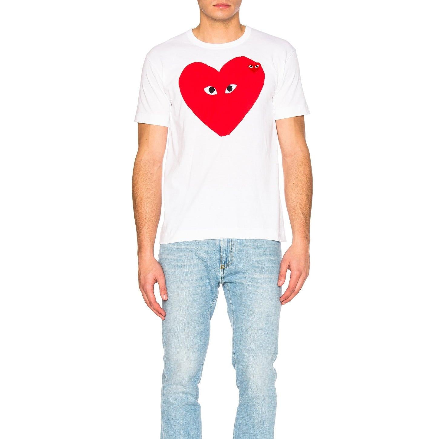 Comme des Garcons PLAY Large Heart Tee White - Im Your Wardrobe