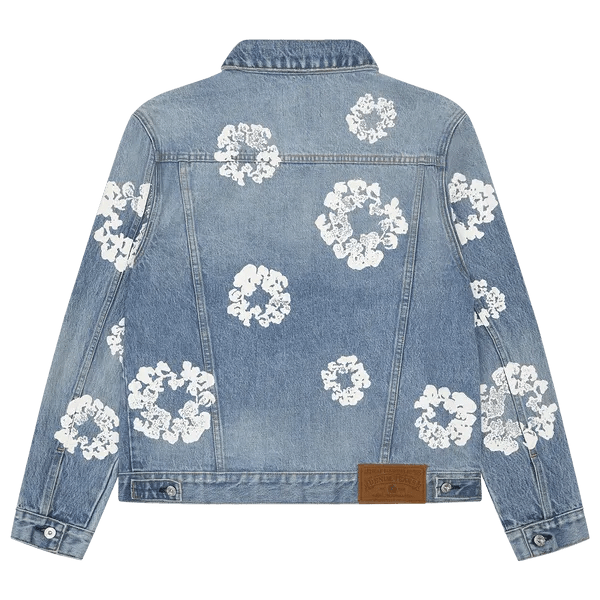 Cotton Wreath Denim Jacket Light Wash - Im Your Wardrobe