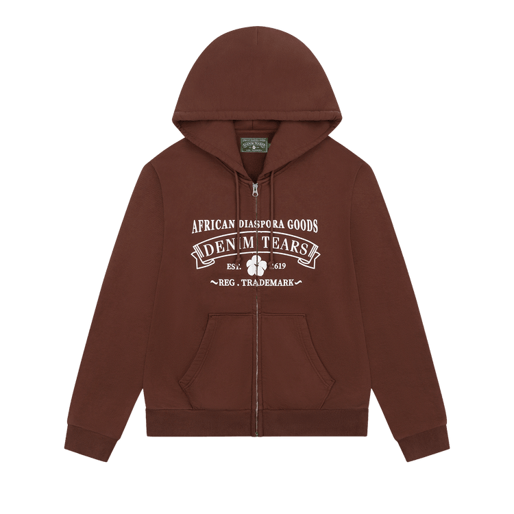 Denim Tears ADG Zip Hoodie Brown - Im Your Wardrobe
