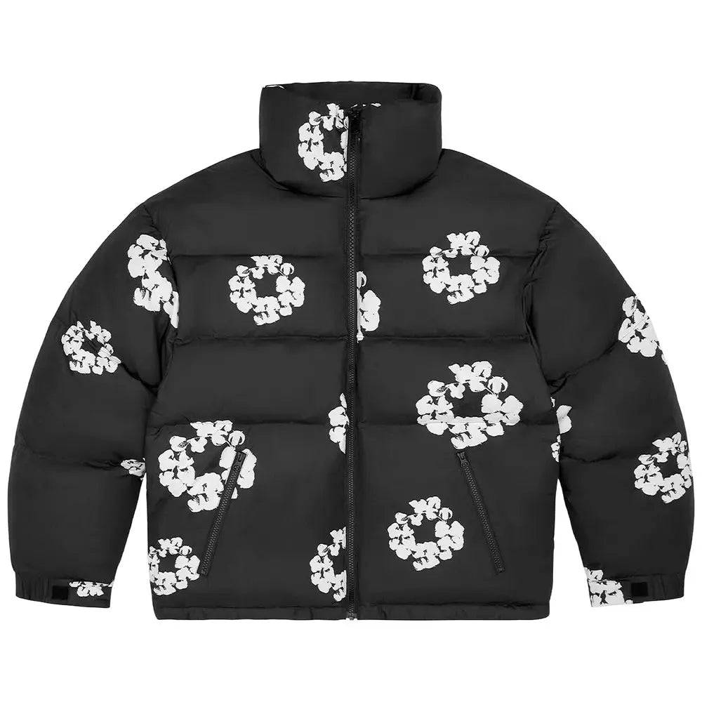 Denim Tears Cotton Wreath Puffer Jacket Black - Im Your Wardrobe