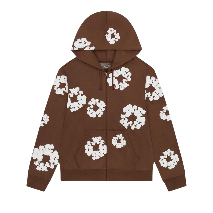 Denim Tears Cotton Wreath Zip Hoodie Brown - Im Your Wardrobe