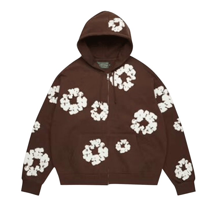 Denim Tears Cotton Wreath Zip Hoodie Dark Brown - Im Your Wardrobe