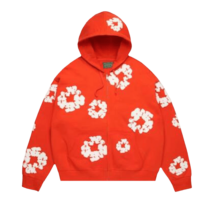 Denim Tears Cotton Wreath Zip Hoodie Dark Orange - Im Your Wardrobe