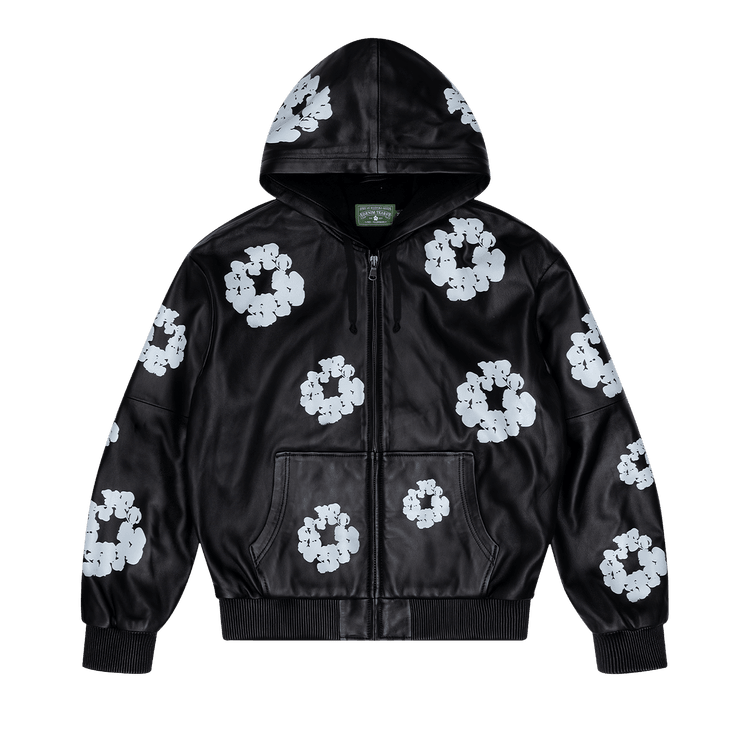Denim Tears Leather Cotton Wreath Zip Hoodie Black - Im Your Wardrobe