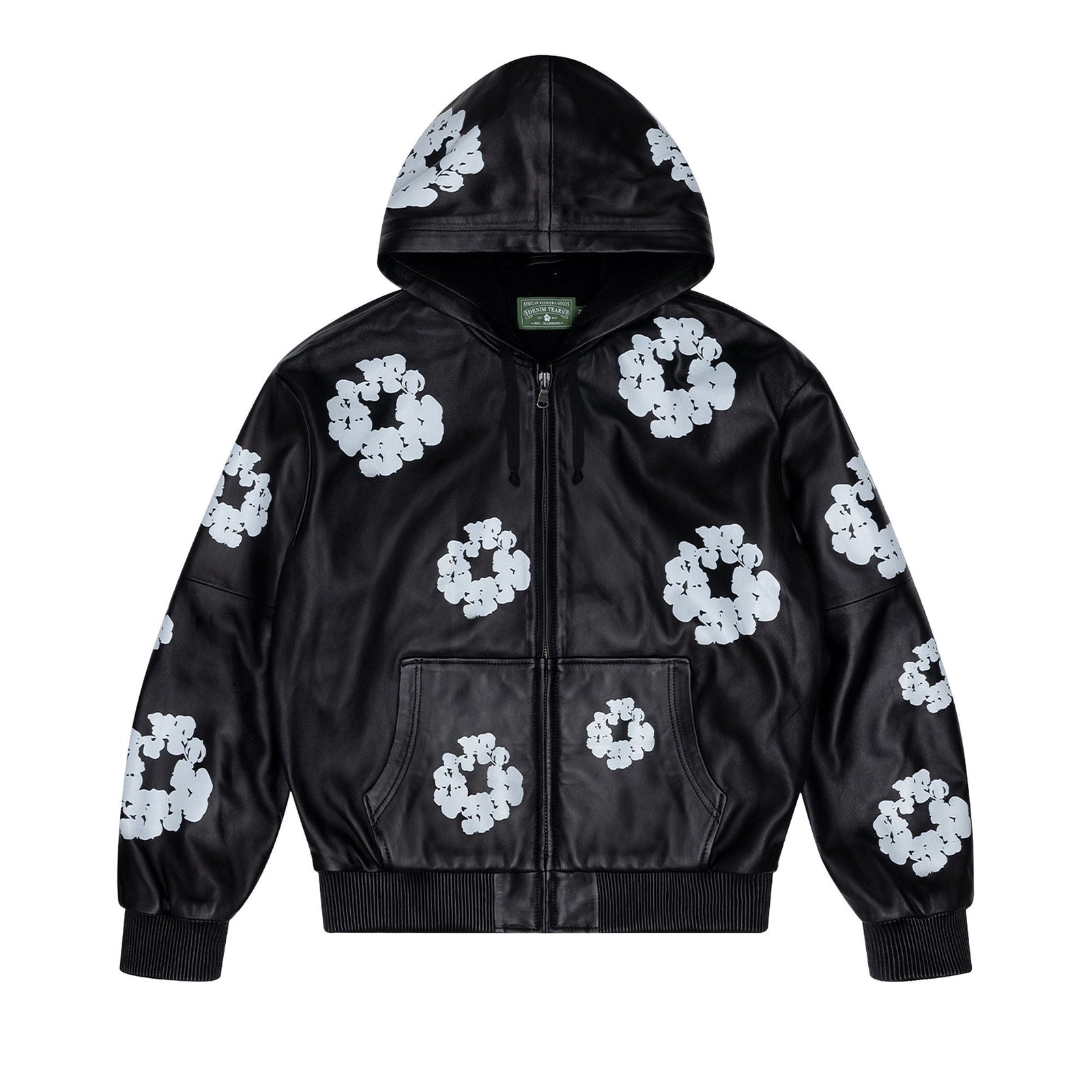 Denim Tears Leather Cotton Wreath Zip Hoodie Black - Im Your Wardrobe