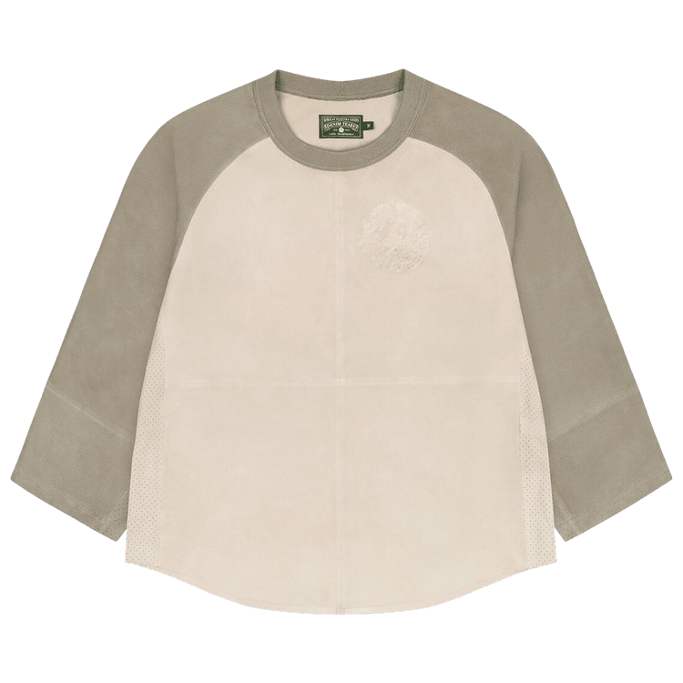 Denim Tears Leather University Baseball Shirt White - Im Your Wardrobe