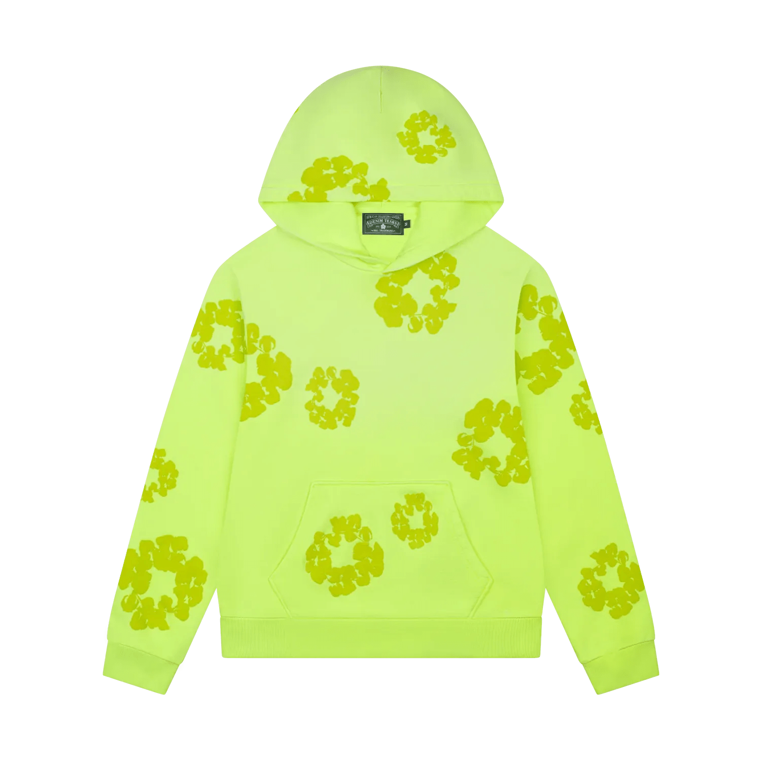 Denim Tears Mono Cotton Wreath Hoodie Neon Green - Im Your Wardrobe