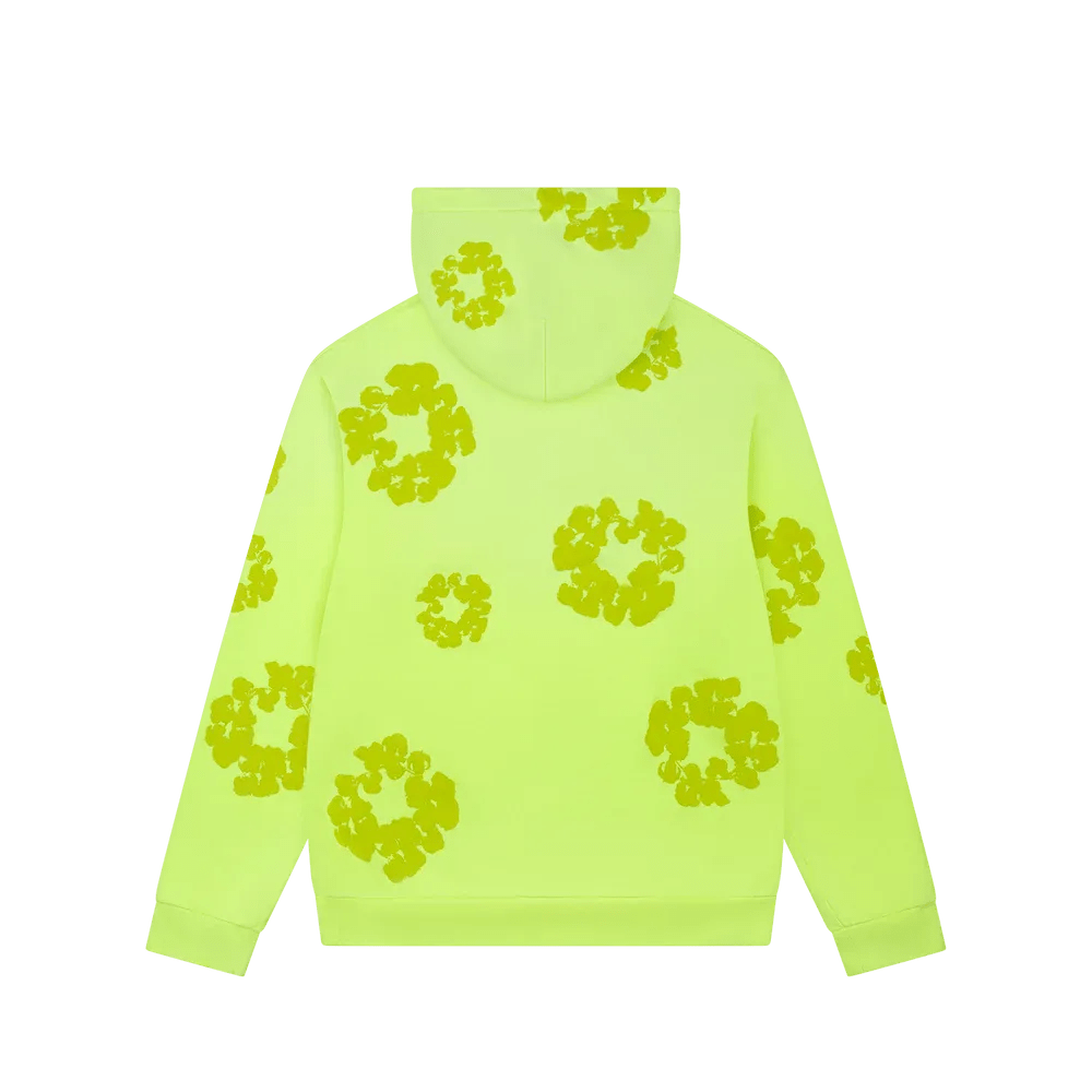 Denim Tears Mono Cotton Wreath Hoodie Neon Green - Im Your Wardrobe