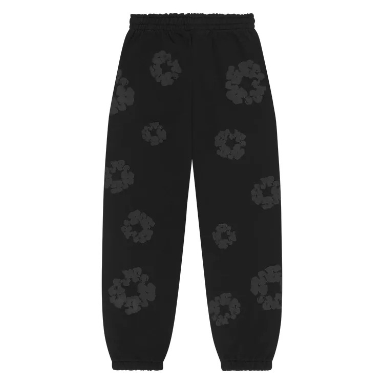 Denim Tears Mono Cotton Wreath Sweatpants Black - Im Your Wardrobe