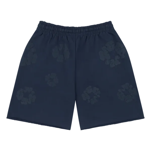 Denim Tears Mono Cotton Wreath Sweatshorts Navy - Im Your Wardrobe