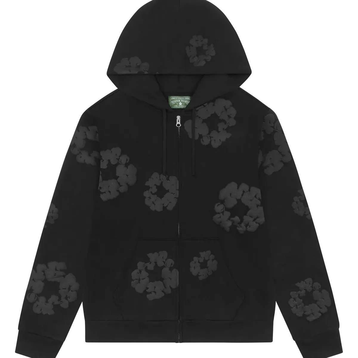 Denim Tears Mono Cotton Wreath Zip Hoodie Black - Im Your Wardrobe