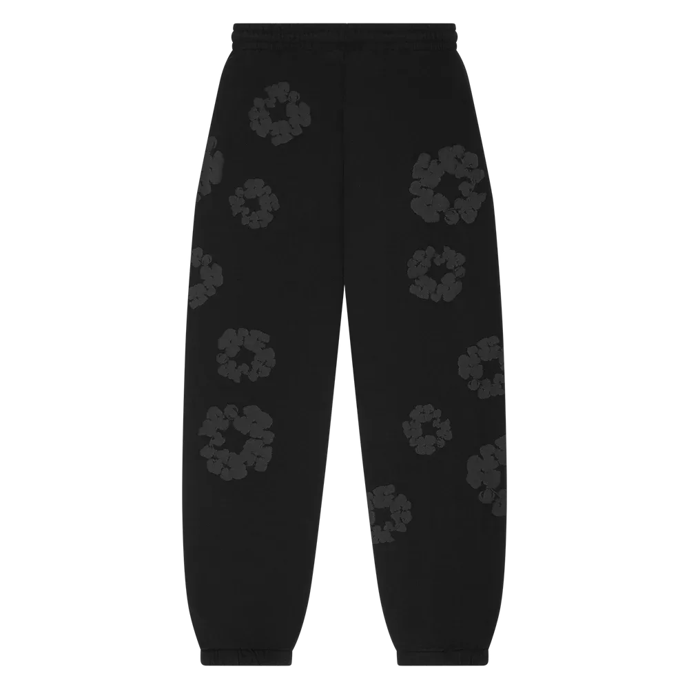 Denim Tears Mono Wreath Sweatpants Black - Im Your Wardrobe