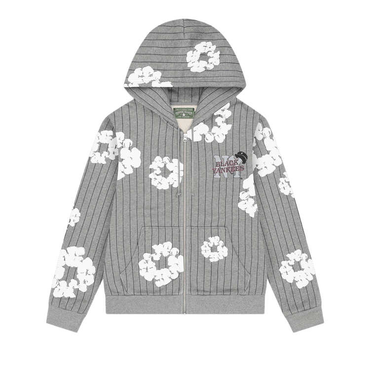 Denim Tears Pinstripe Wreath Zip Hoodie Grey - Im Your Wardrobe