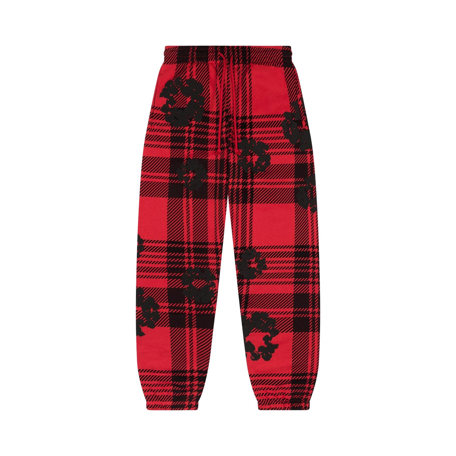 Denim Tears Plaid Cotton Wreath Sweatpants Red - Im Your Wardrobe