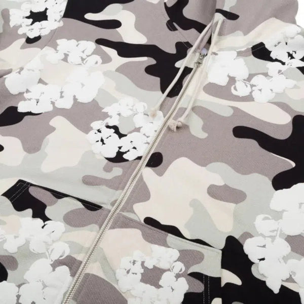 存在感絶大【DENIM TEARS】WHITE CAMO COTTON WREATH ZIP HOODIE Blue Camo Cotton Wreath Zip Hoodie