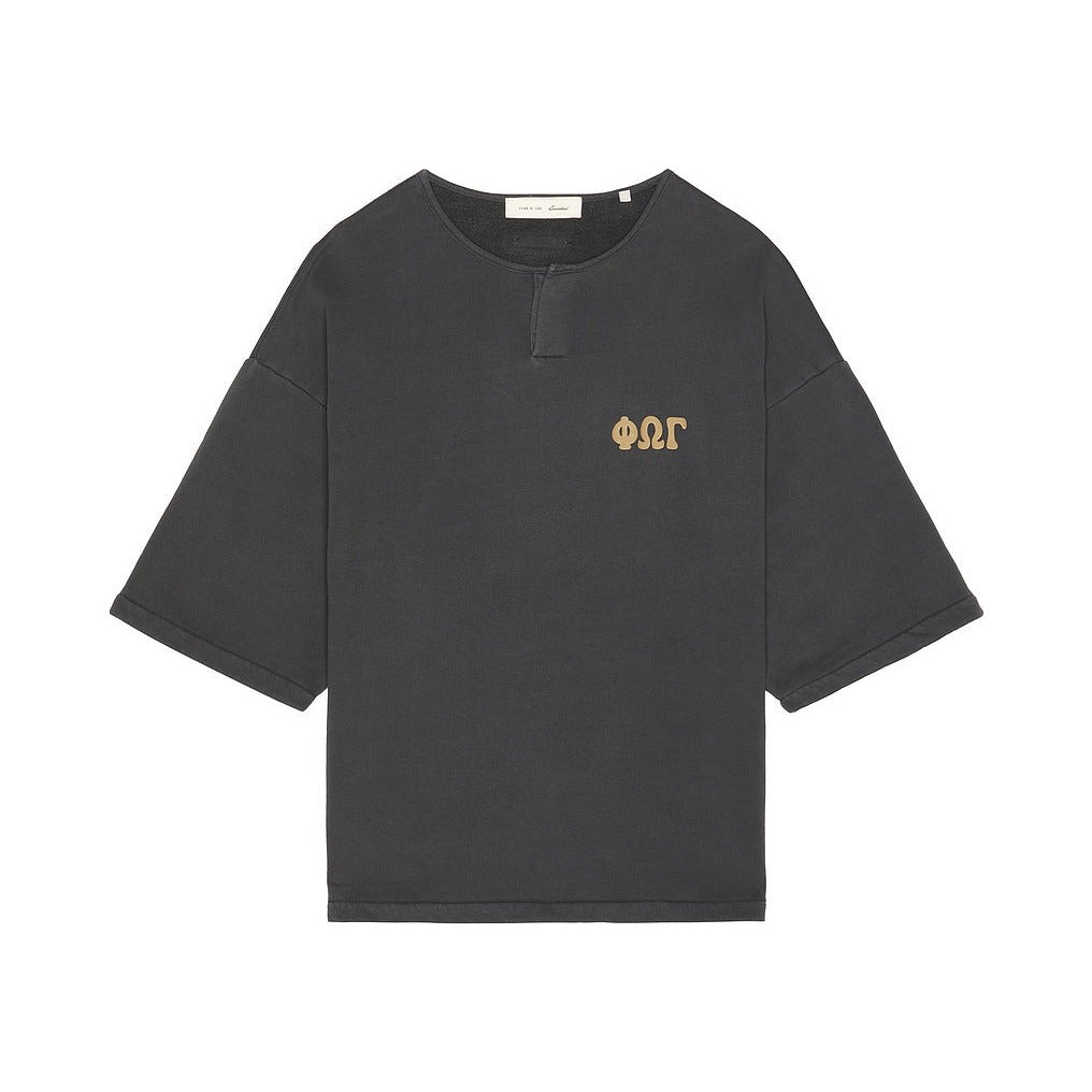 Fear of God Essentials 3/4 Henley Sweatshirt Washed Iron Grey - Im Your Wardrobe