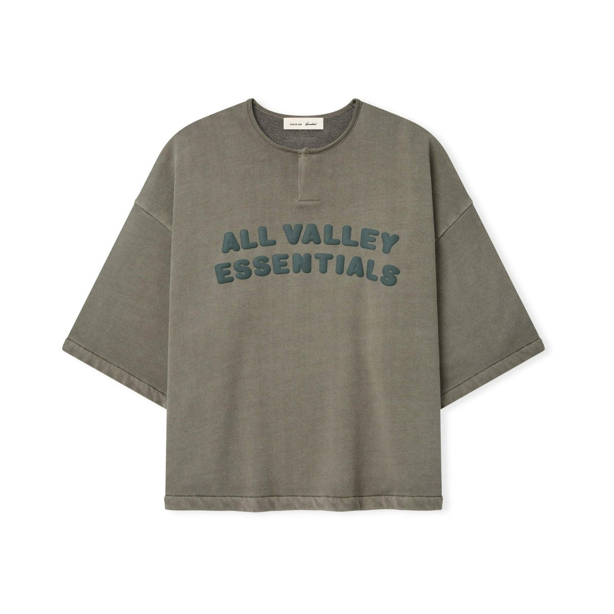Fear of God Essentials 3/4 Henley Sweatshirt Washed Seal - Im Your Wardrobe