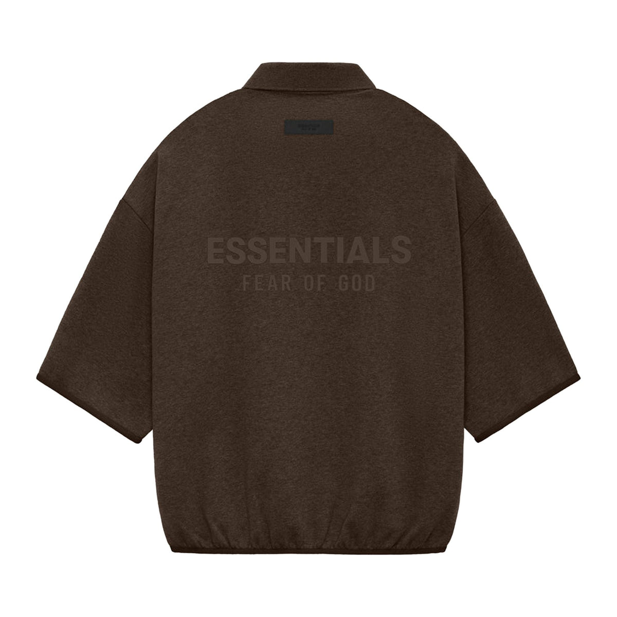Fear of God Essentials 3/4 Sleeve Polo Heather Wood (SS24) - Im Your Wardrobe