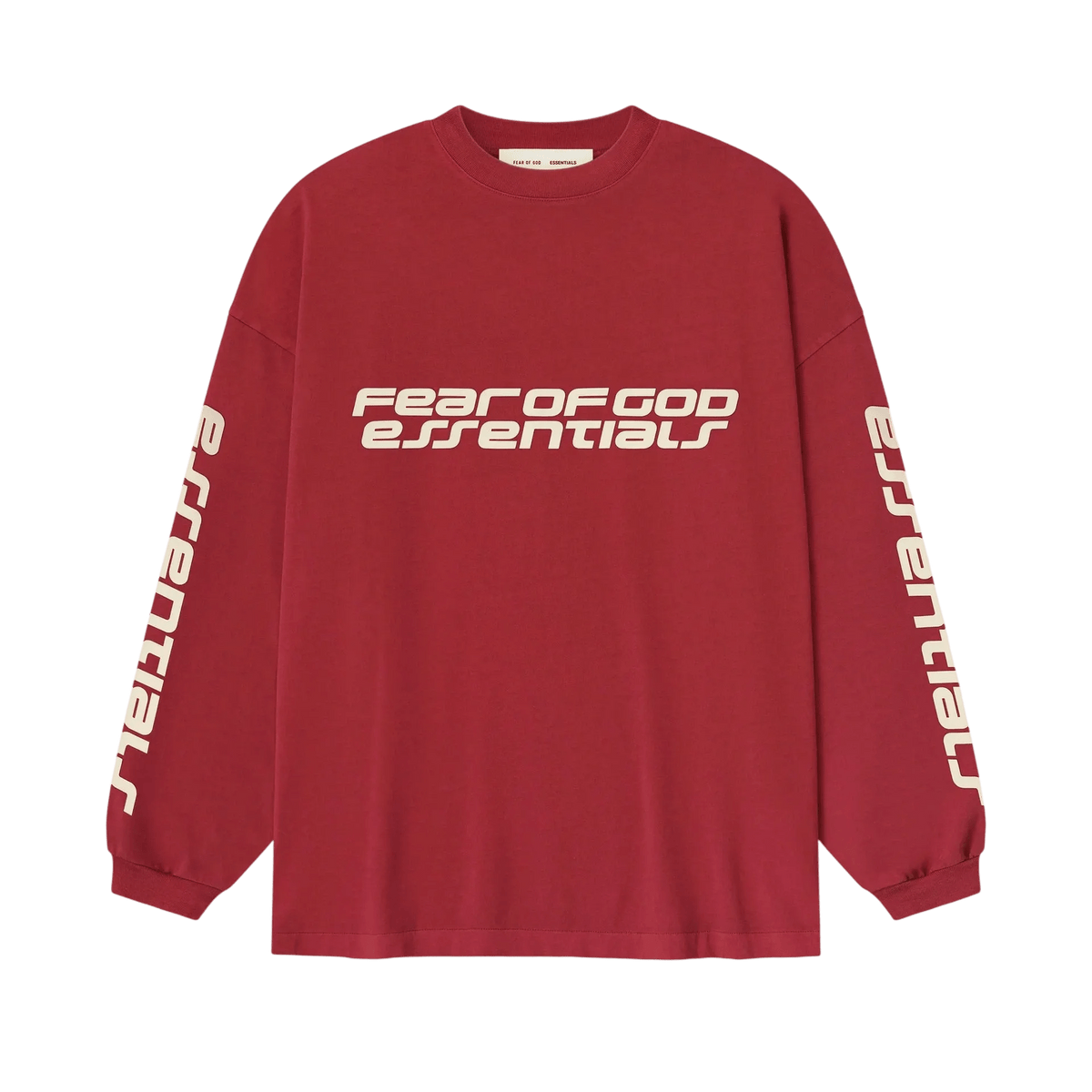 Fear of God Essentials 90s Long Sleeve Tee Crimson - Im Your Wardrobe