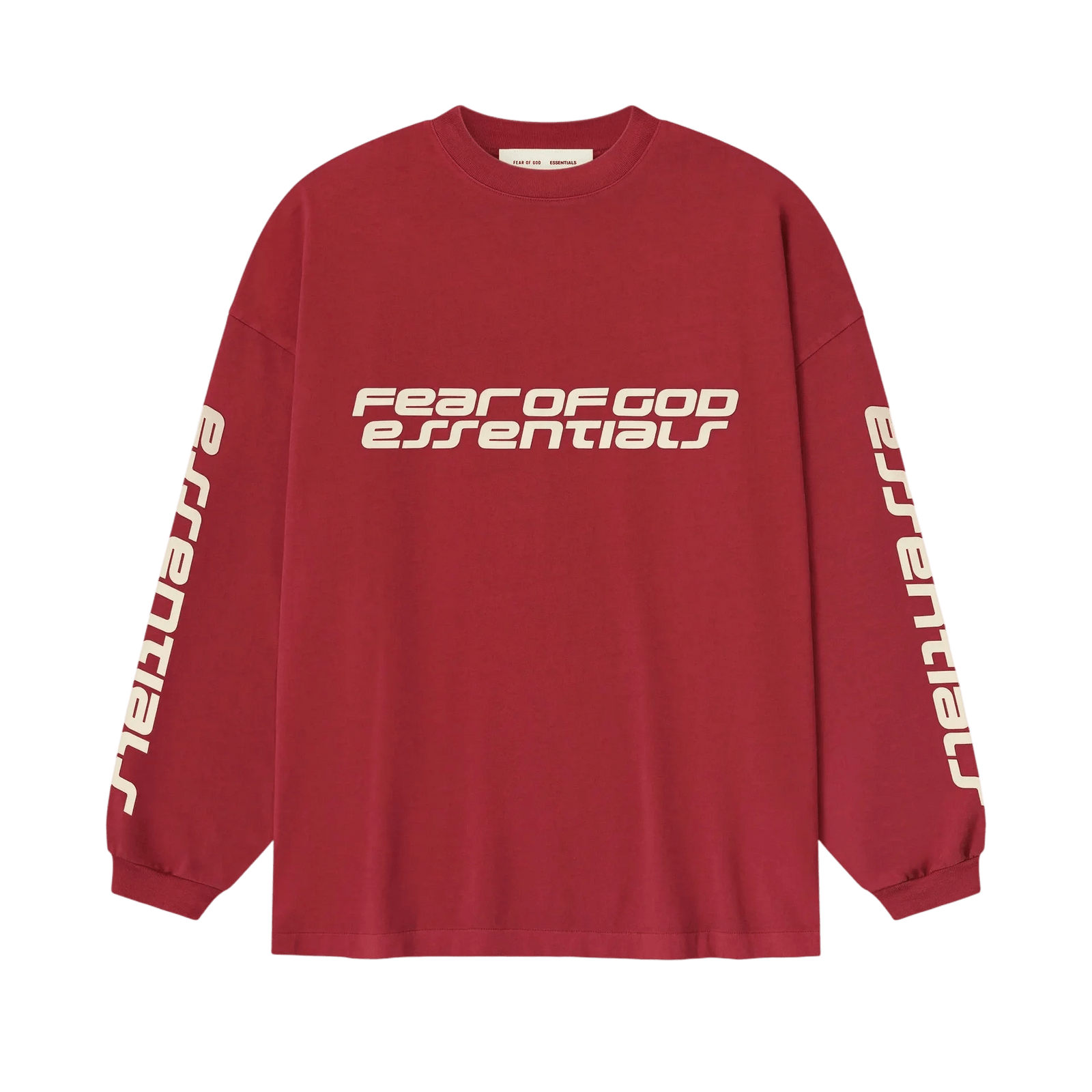 Fear of God Essentials 90s Long Sleeve Tee Crimson - Im Your Wardrobe
