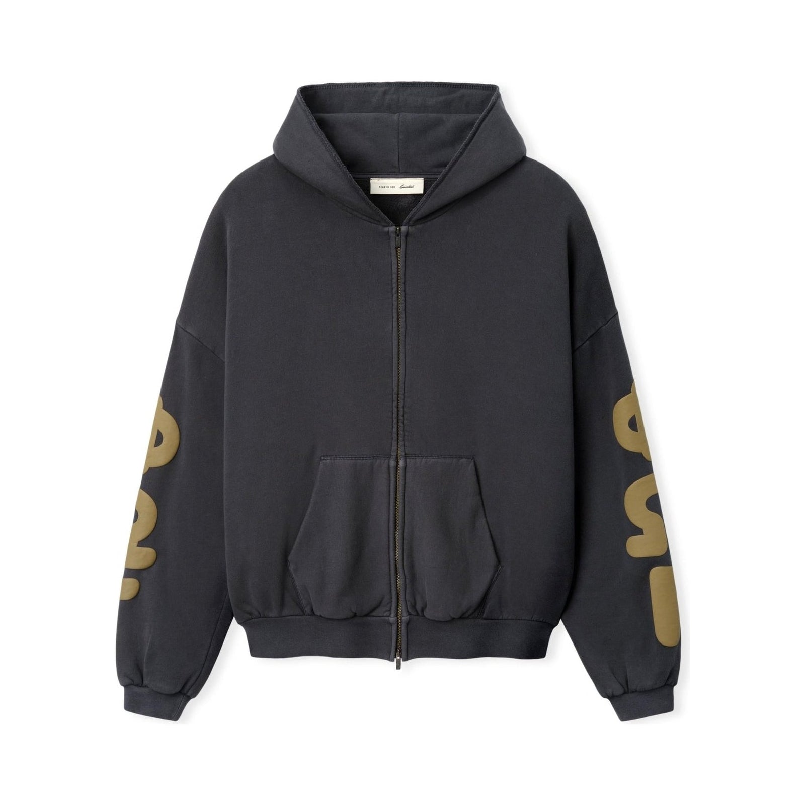 Fear of God Essentials 90s Zip-Up Hoodie Washed Iron Grey - Im Your Wardrobe