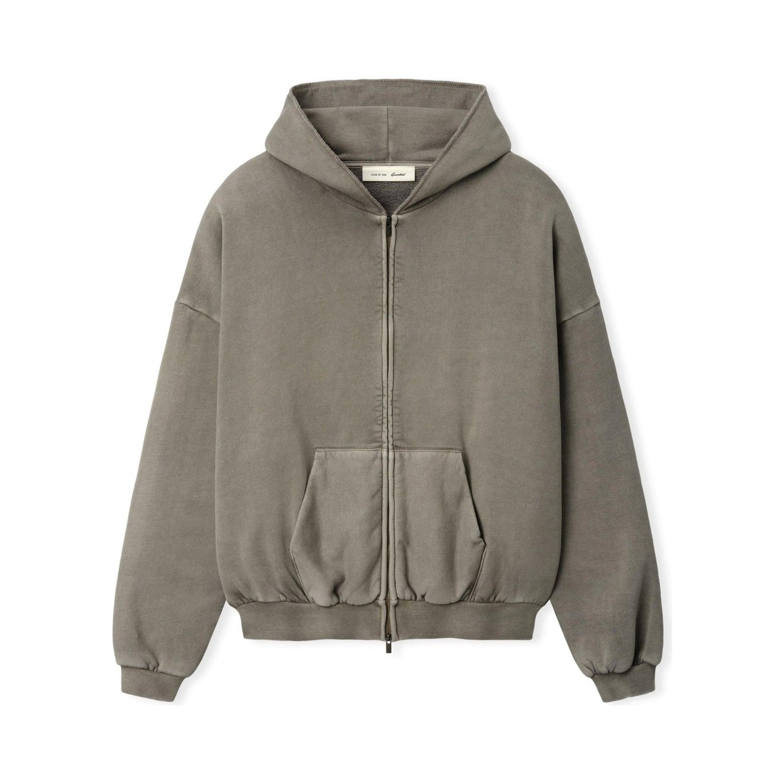 Fear of God Essentials 90s Zip-Up Hoodie Washed Seal - Im Your Wardrobe