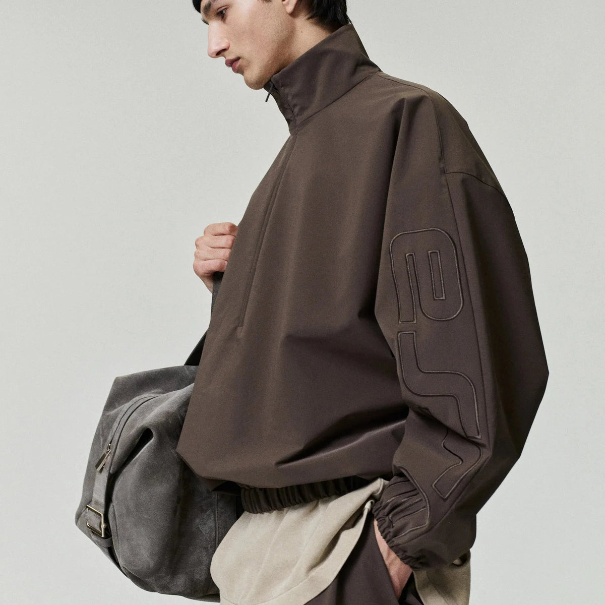 Fear Of God Essentials Active Trace Half Zip Track Jacket Brown - Im Your Wardrobe