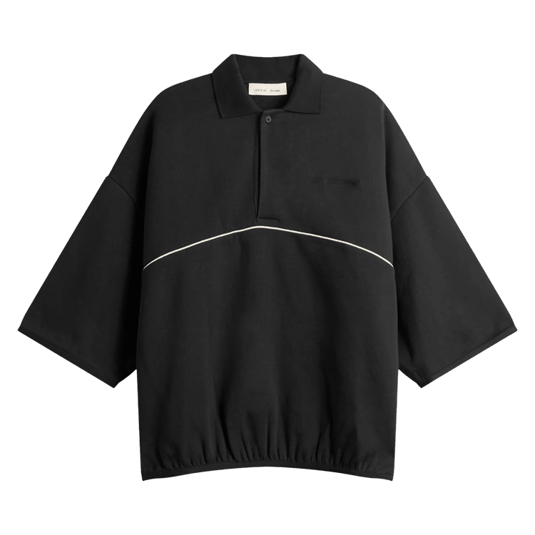 Fear of God Essentials Active Trace Quarter Sleeve Modern Polo Vintage Black (SS26) - Im Your Wardrobe