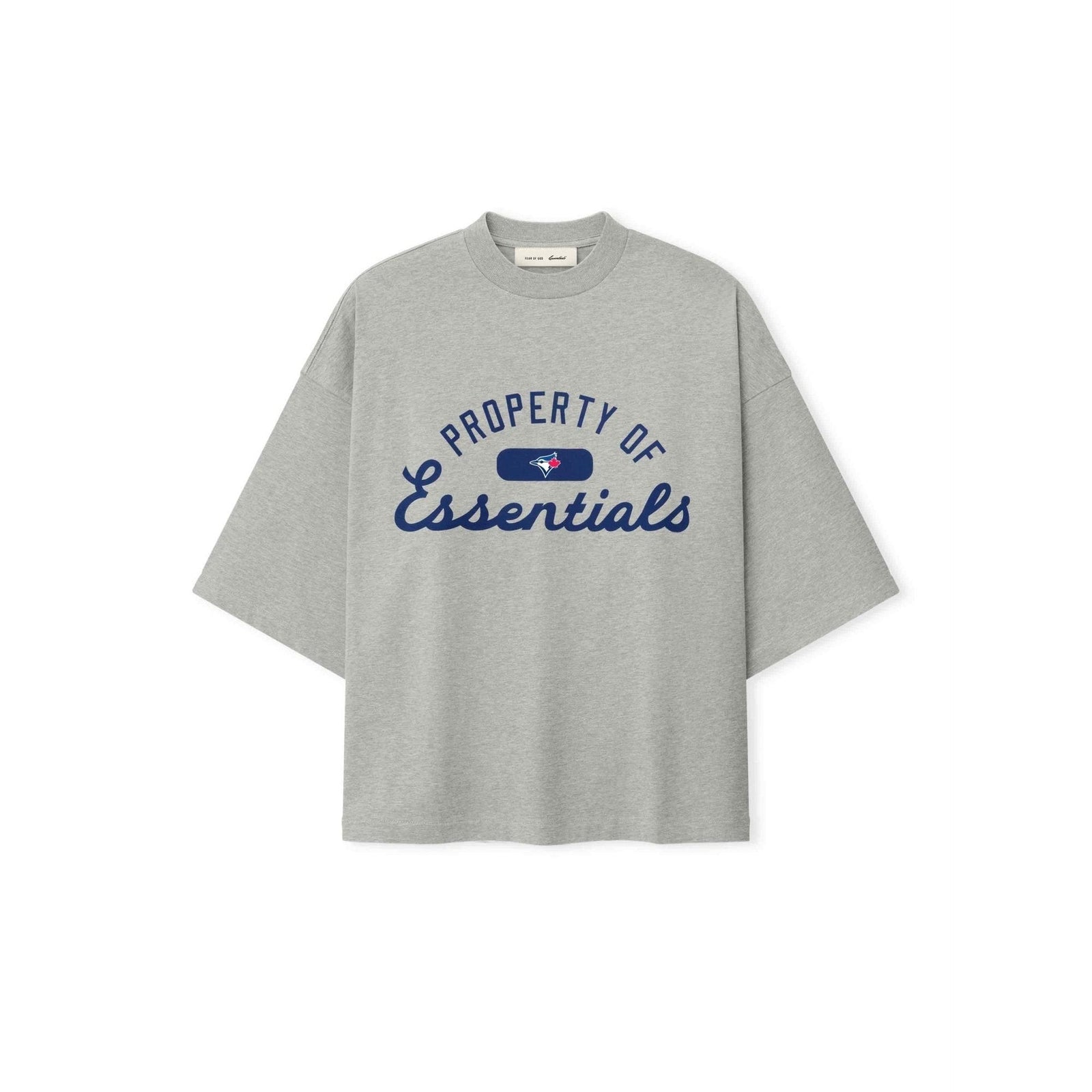 Fear of God Essentials Blue Jays Merch Tee Concrete Heather - Im Your Wardrobe