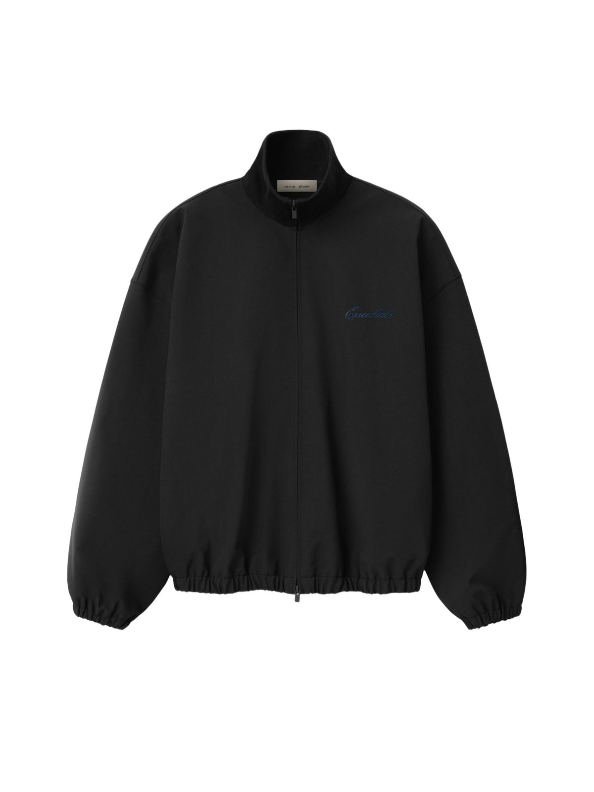 Fear of God Essentials Bonded Nylon Signature Full Zip Track Jacket Black - Im Your Wardrobe